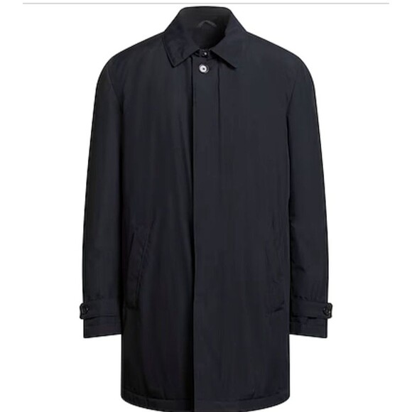 Schneiders Salzburg Men's Black Microfiber Trench Coat Wool Blend Lining Size 40